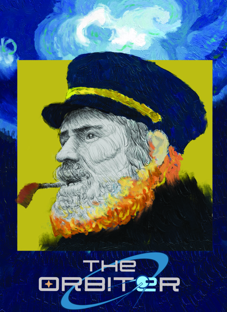 Illustrative artistic cover depicting man with pipe in mouth